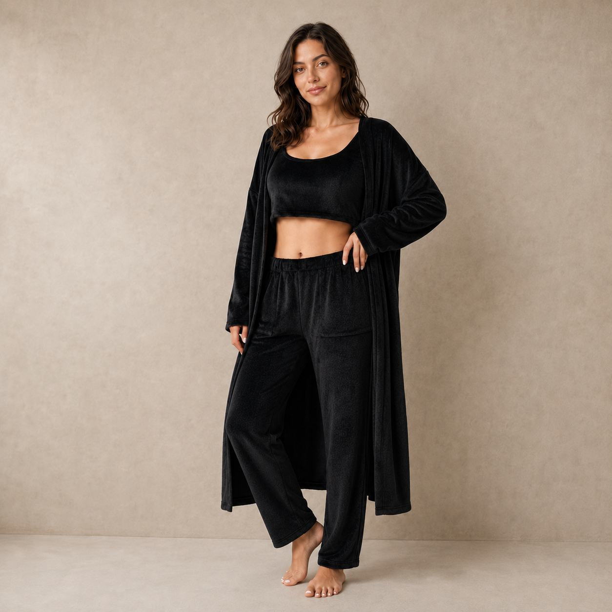 Ensemble pyjama chaud 3 pièces