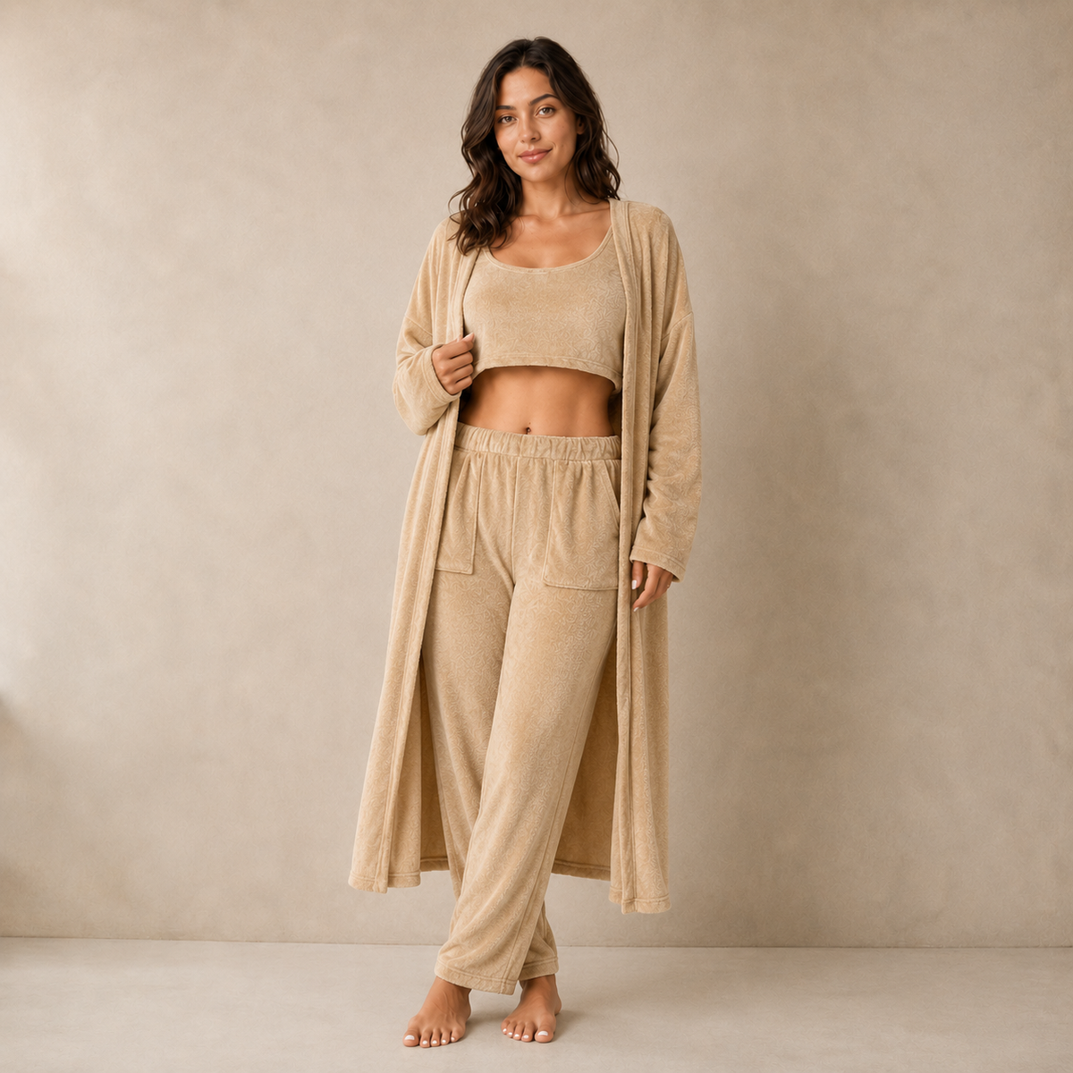 Ensemble pyjama chaud 3 pièces