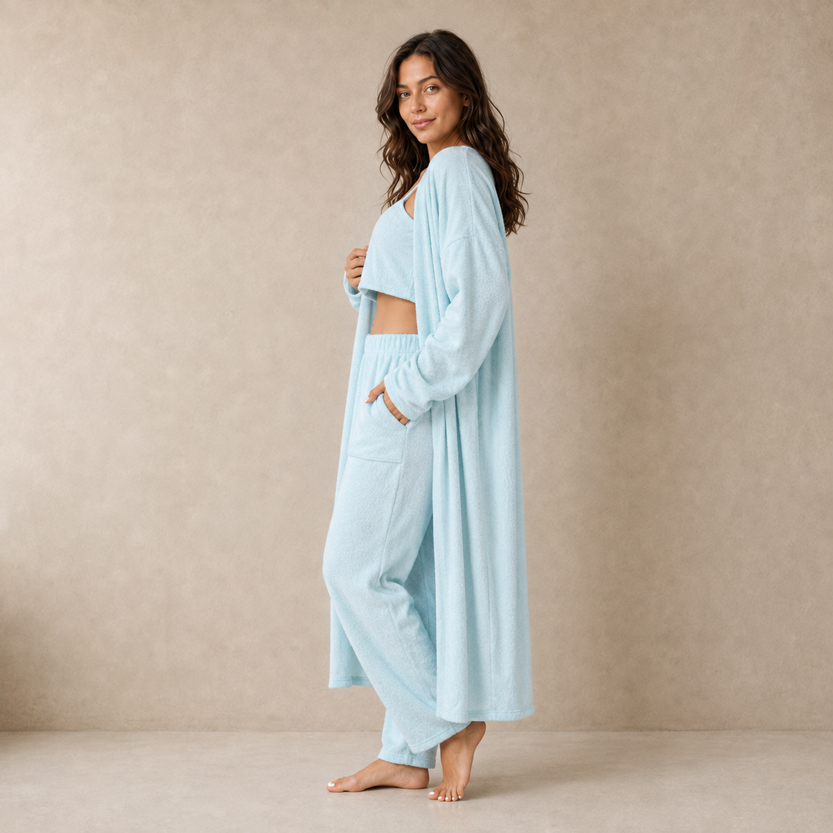 Ensemble pyjama chaud 3 pièces
