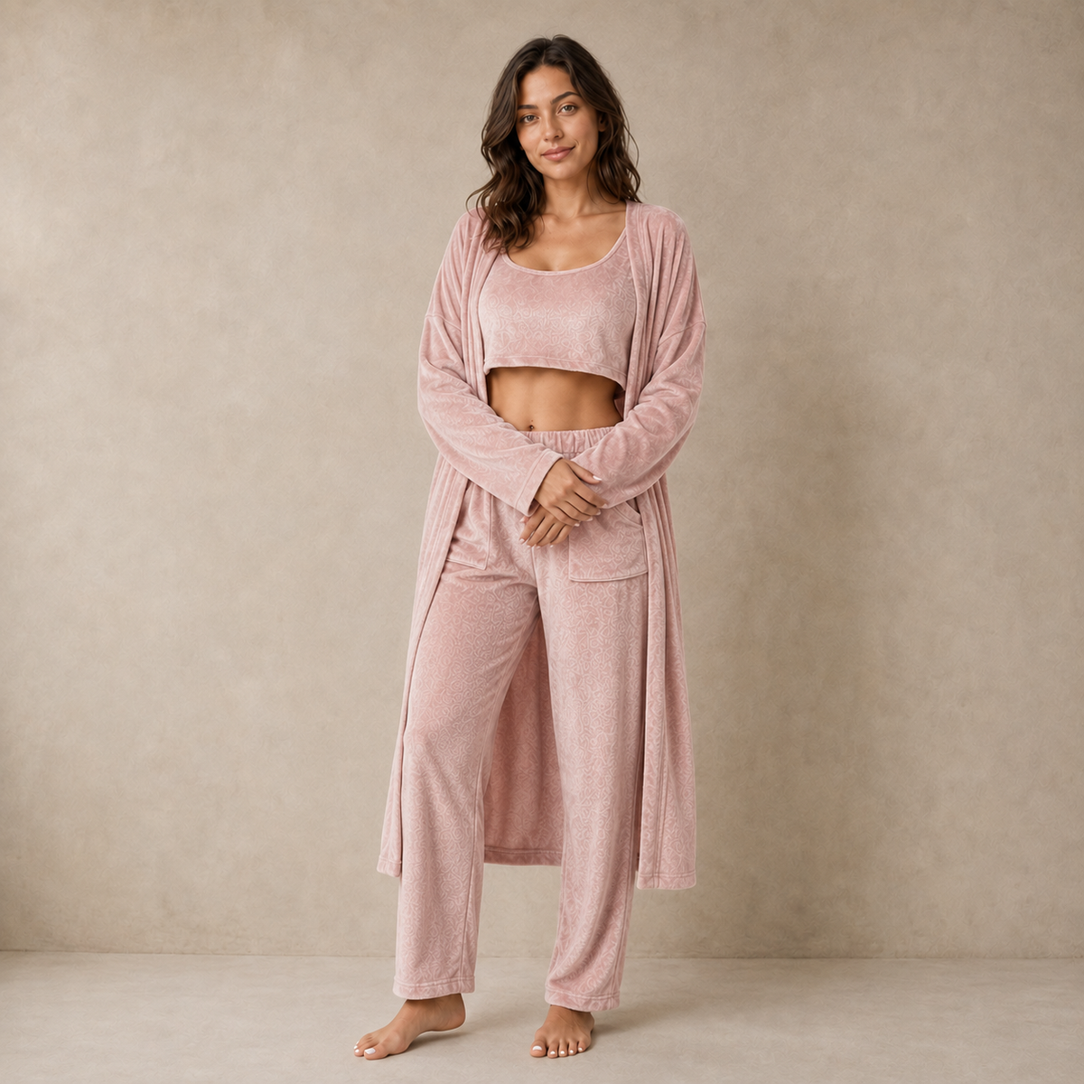 Ensemble pyjama chaud 3 pièces