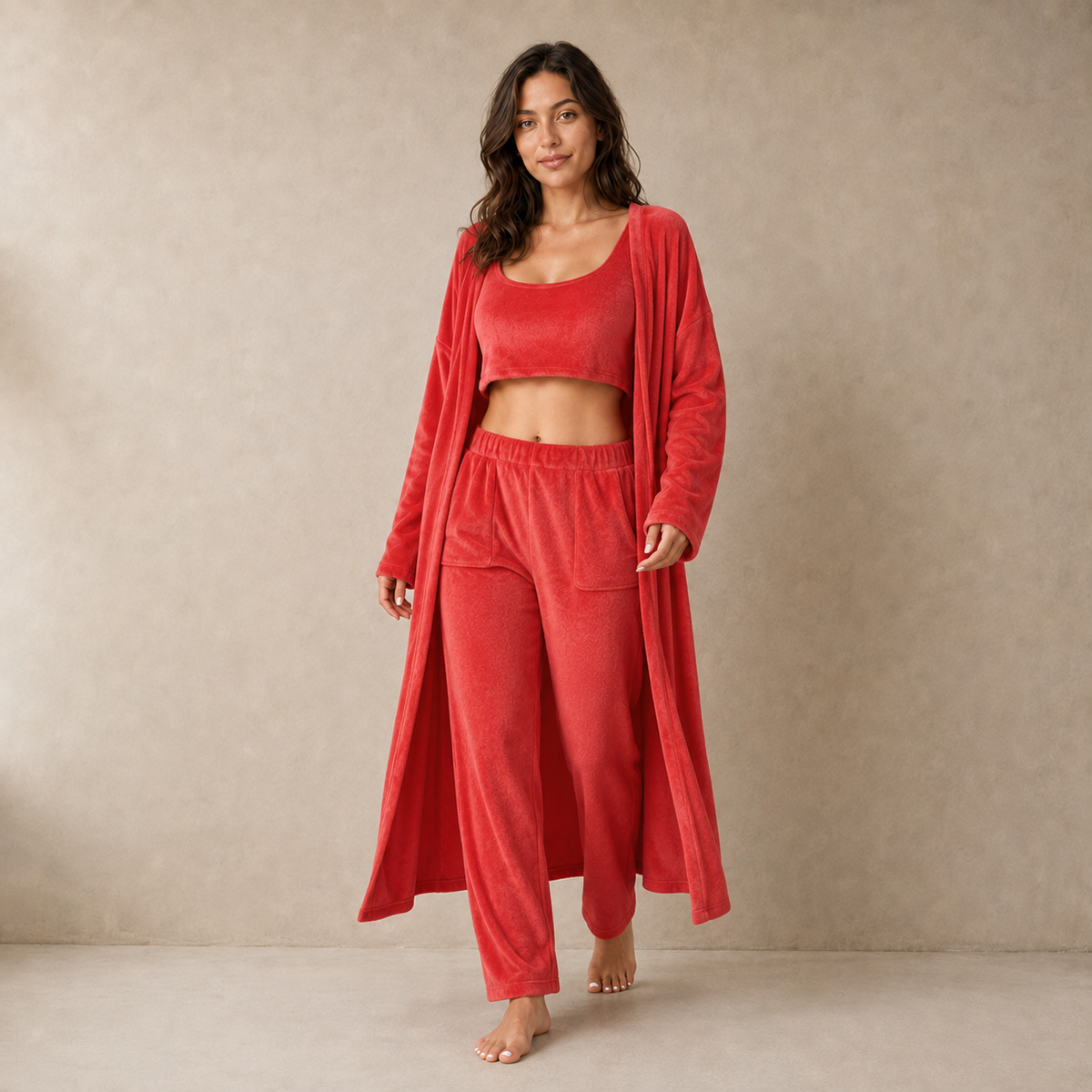 Ensemble pyjama chaud 3 pièces