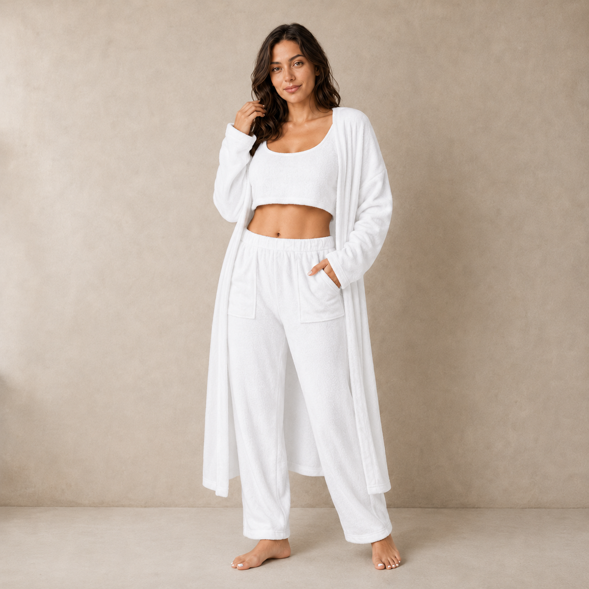 Ensemble pyjama chaud 3 pièces