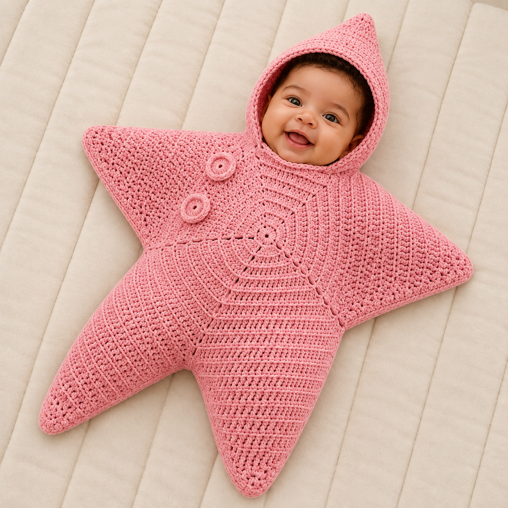 Kit de couture pour crée combinaison bébé étoile de mer à capuche