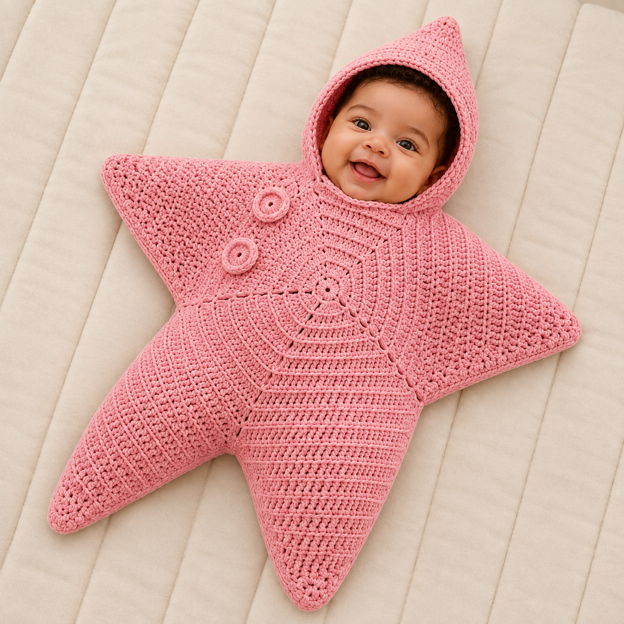 Kit de couture pour crée combinaison bébé étoile de mer à capuche