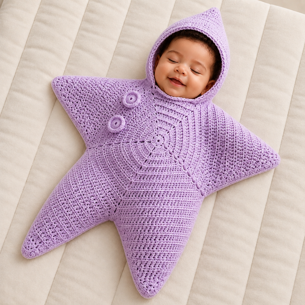Kit de couture pour crée combinaison bébé étoile de mer à capuche