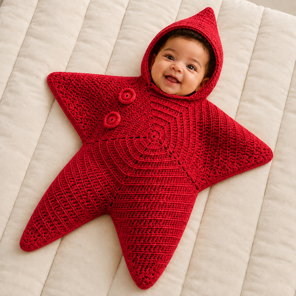 Kit de couture pour crée combinaison bébé étoile de mer à capuche