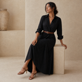 Robe longue avec ceinture
