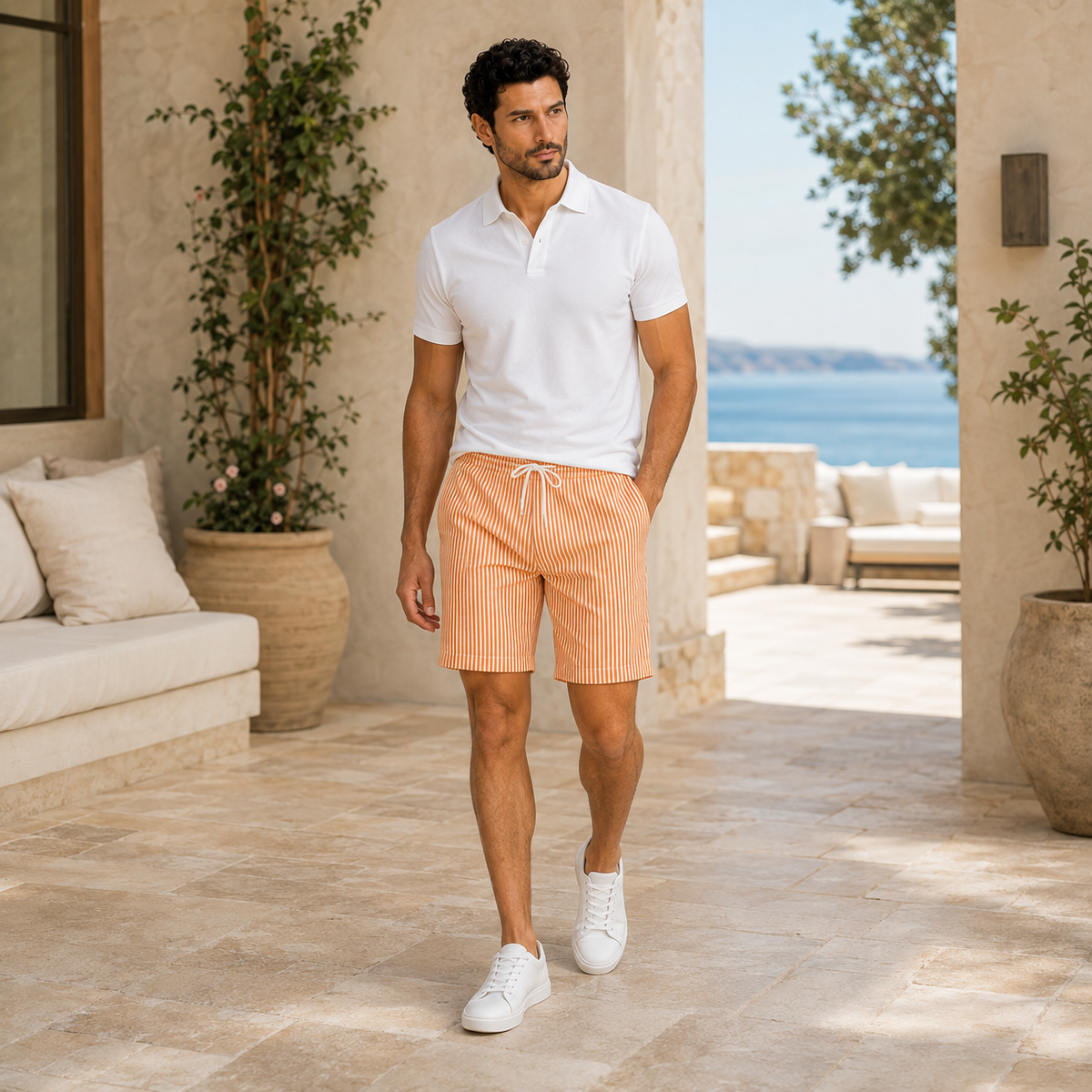 Short rayé léger