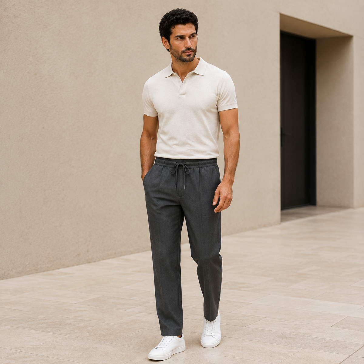 Pantalon droit décontracté