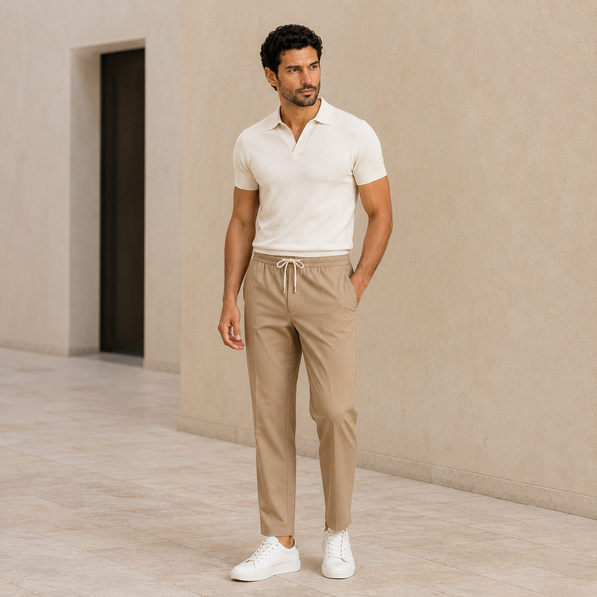 Pantalon droit décontracté