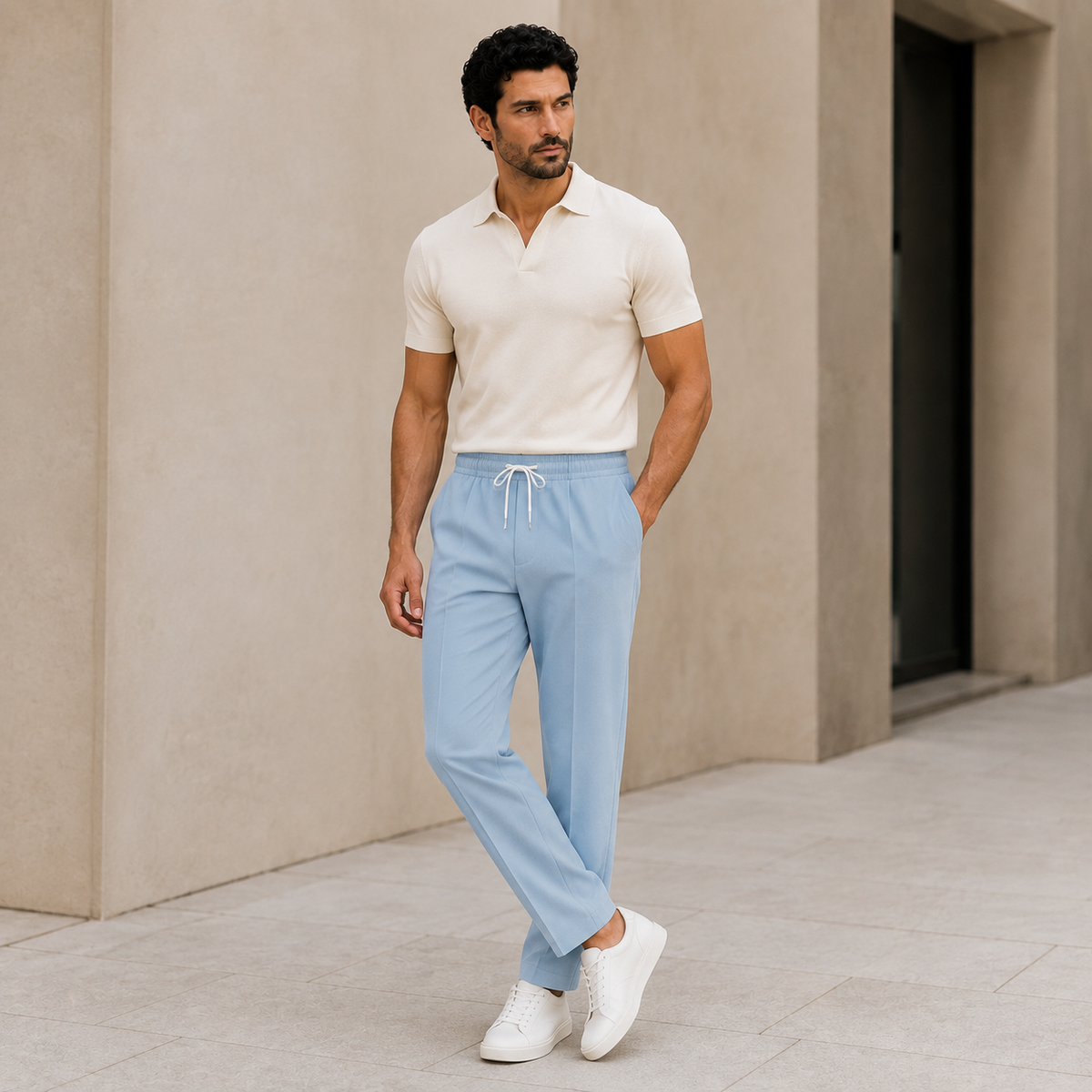Pantalon droit décontracté