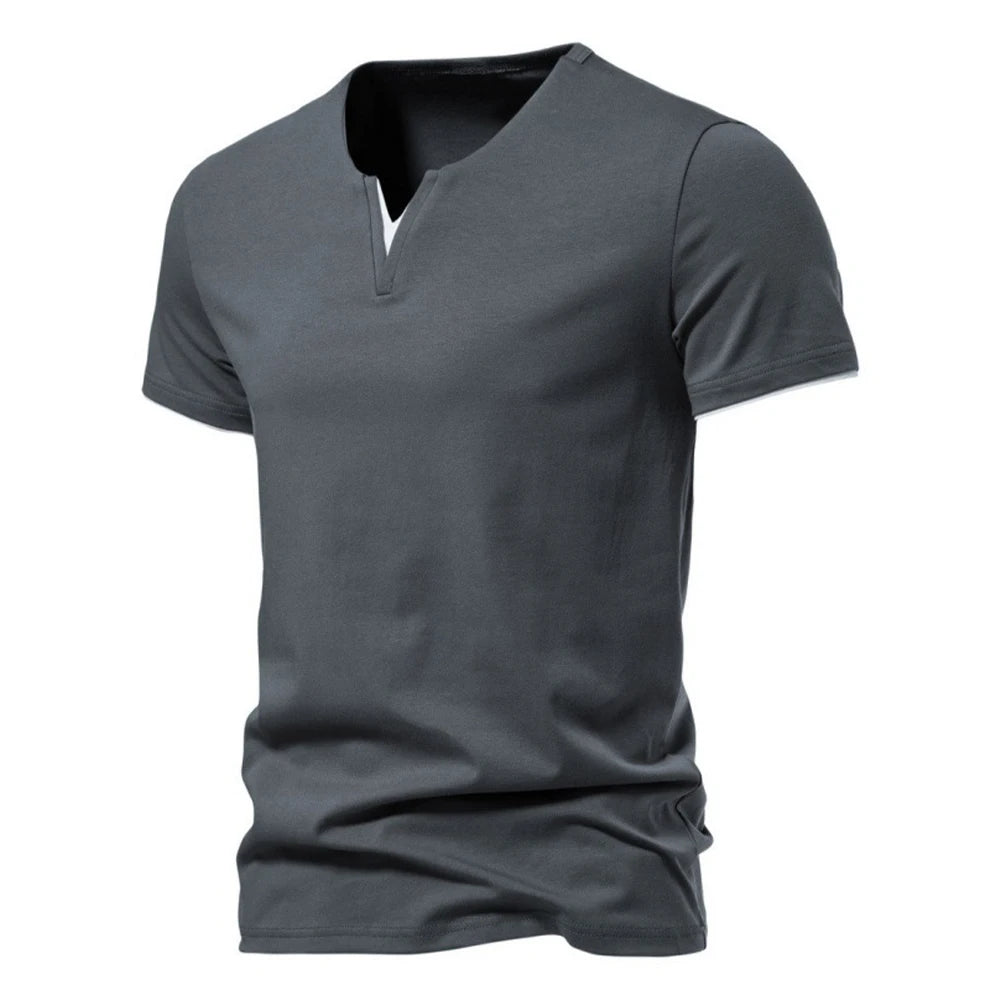 T-shirt Henley homme col V respirant