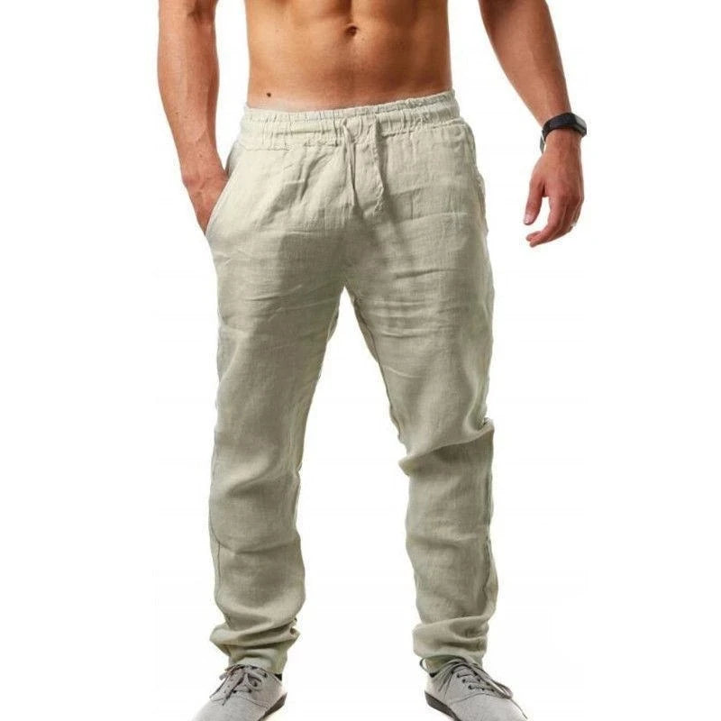 Pantalon ample homme en coton et lin
