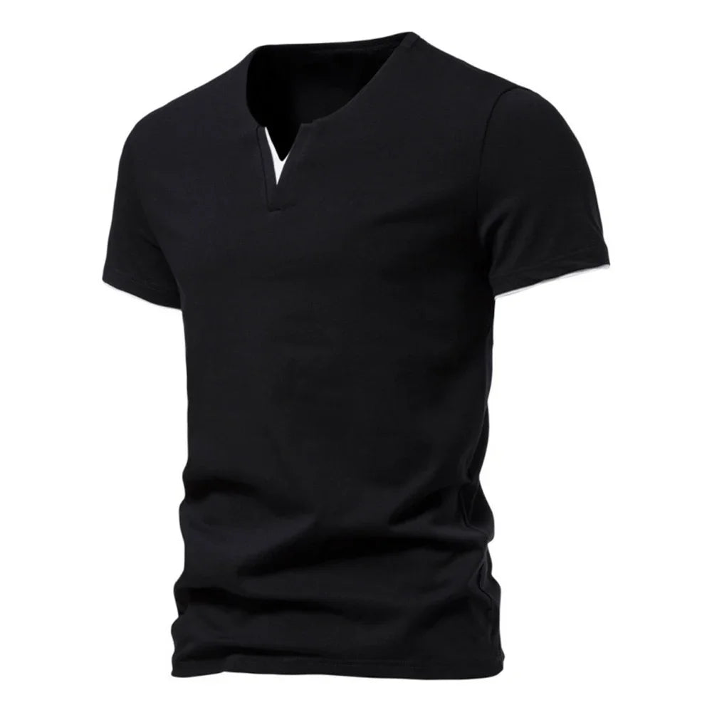T-shirt Henley homme col V respirant