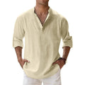 Chemise Henley homme en lin et coton