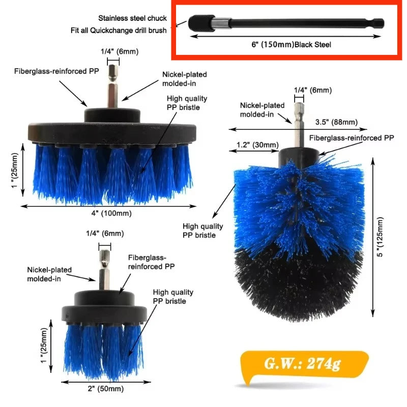 Kit de brosses de nettoyage pour perceuse