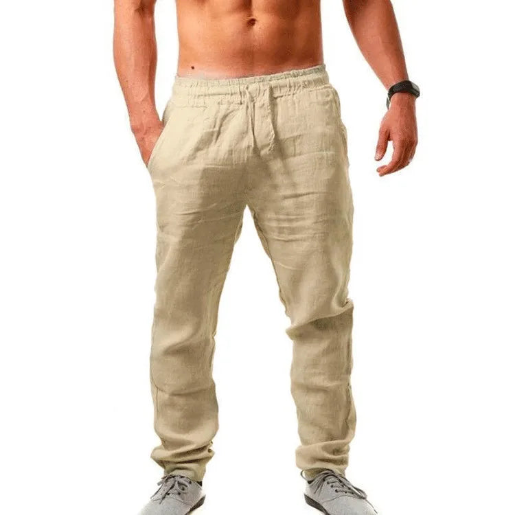 Pantalon ample homme en coton et lin