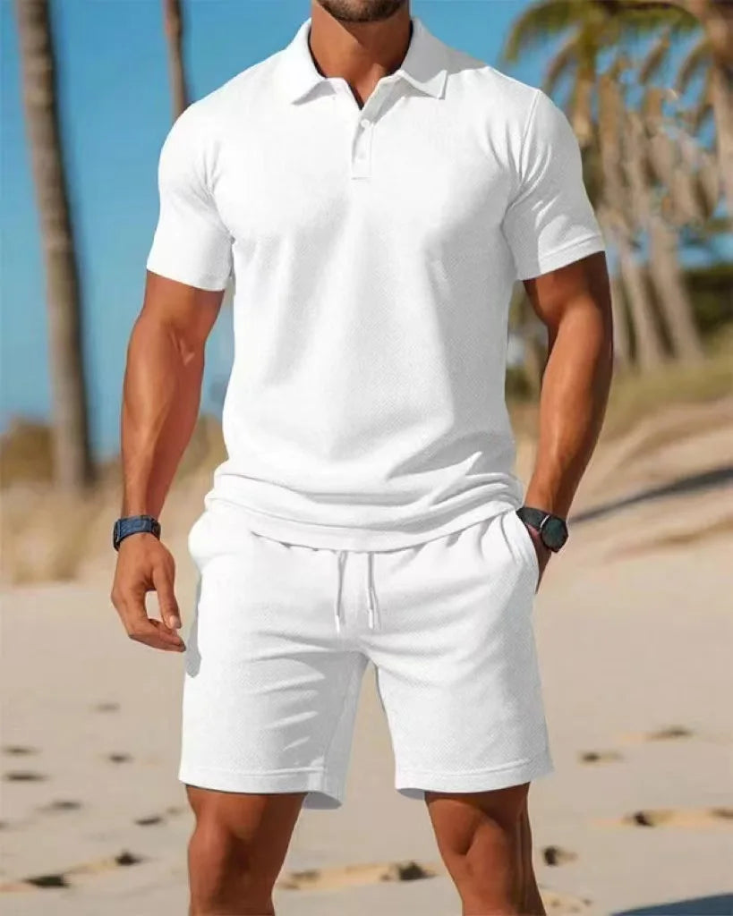 Ensemble polo et short en maille homme