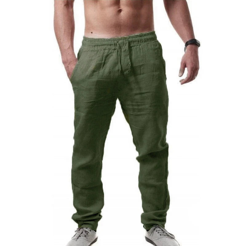 Pantalon ample homme en coton et lin