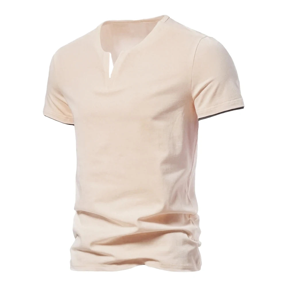 T-shirt Henley homme col V respirant