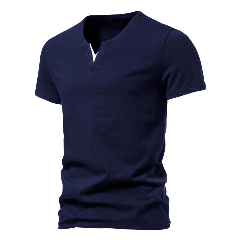 T-shirt Henley homme col V respirant