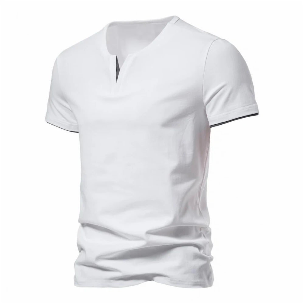 T-shirt Henley homme col V respirant