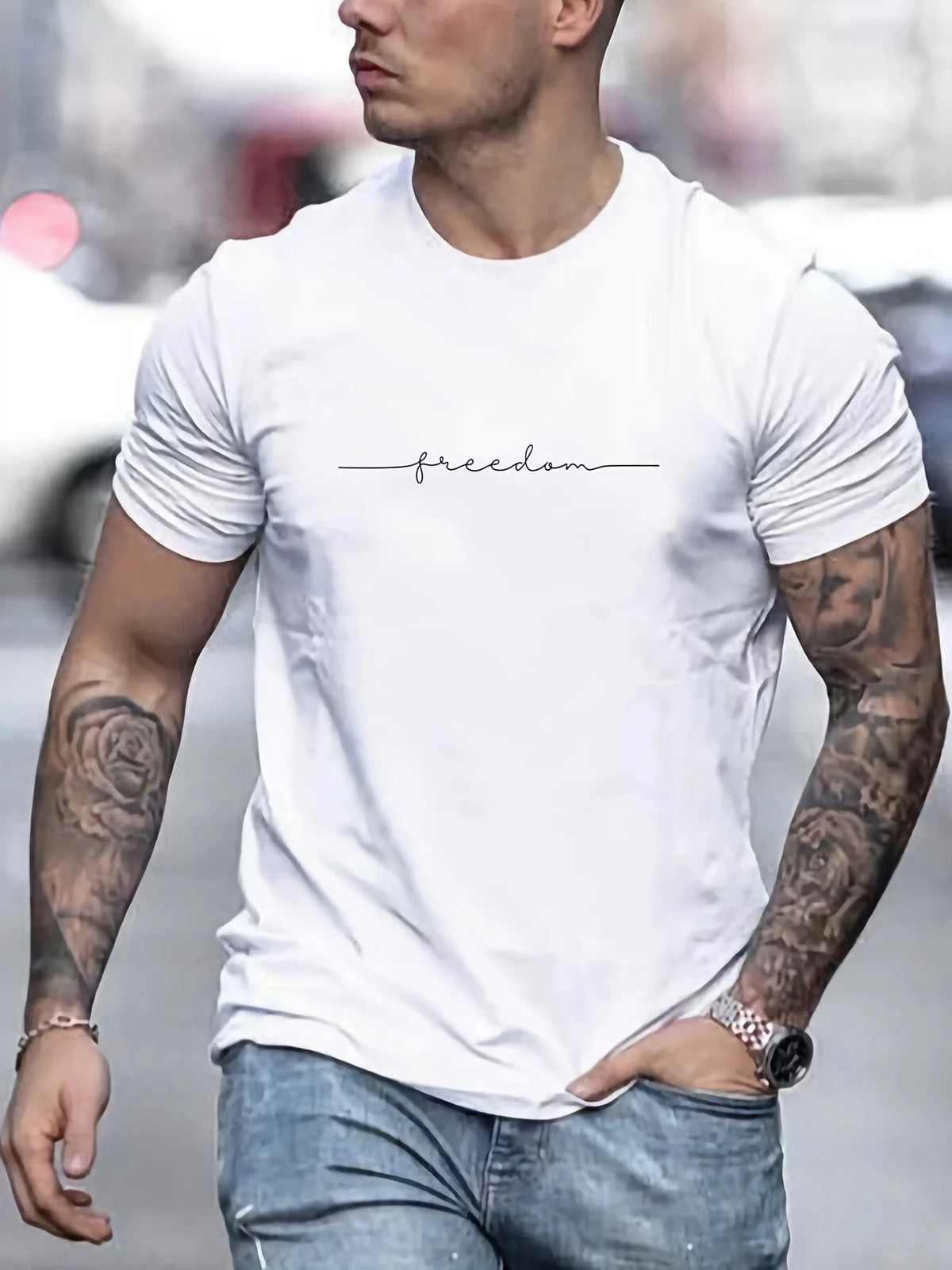 T-shirt homme en coton Freedom