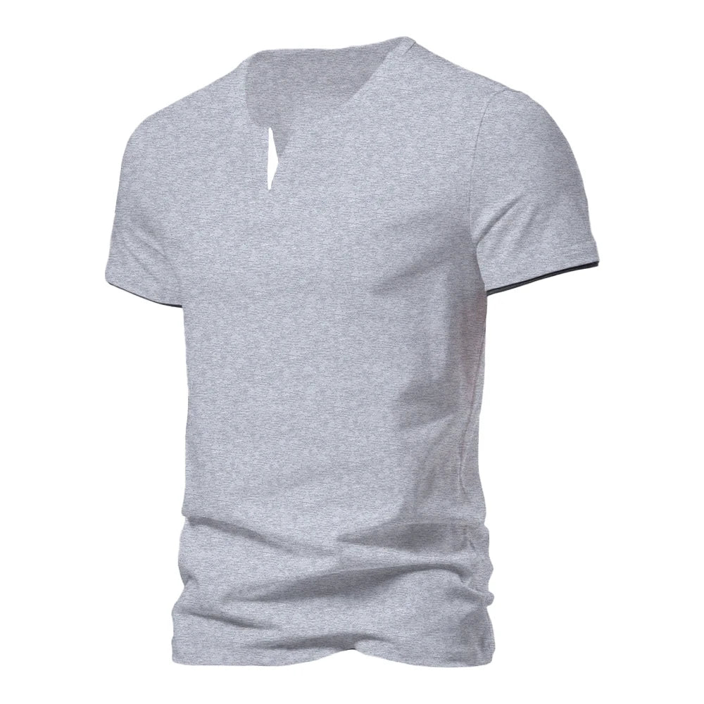 T-shirt Henley homme col V respirant