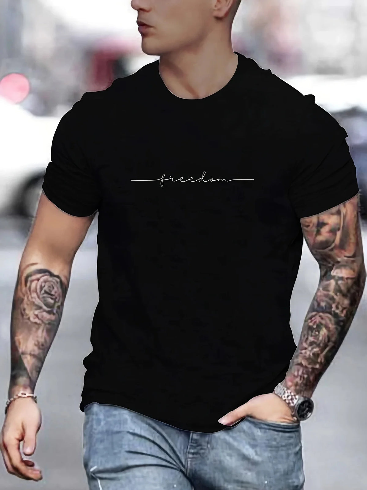 T-shirt homme en coton Freedom