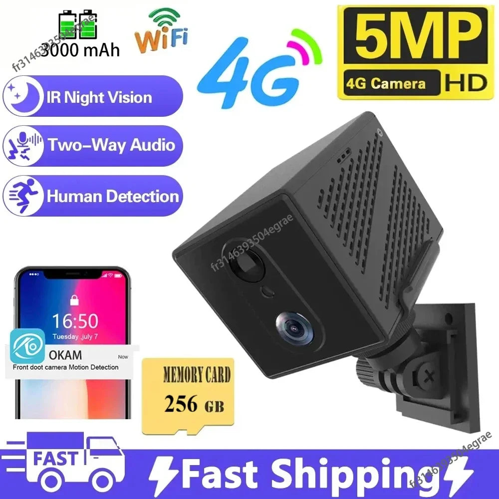 Mini caméra 4G avec vision nocturne et détection de mouvement