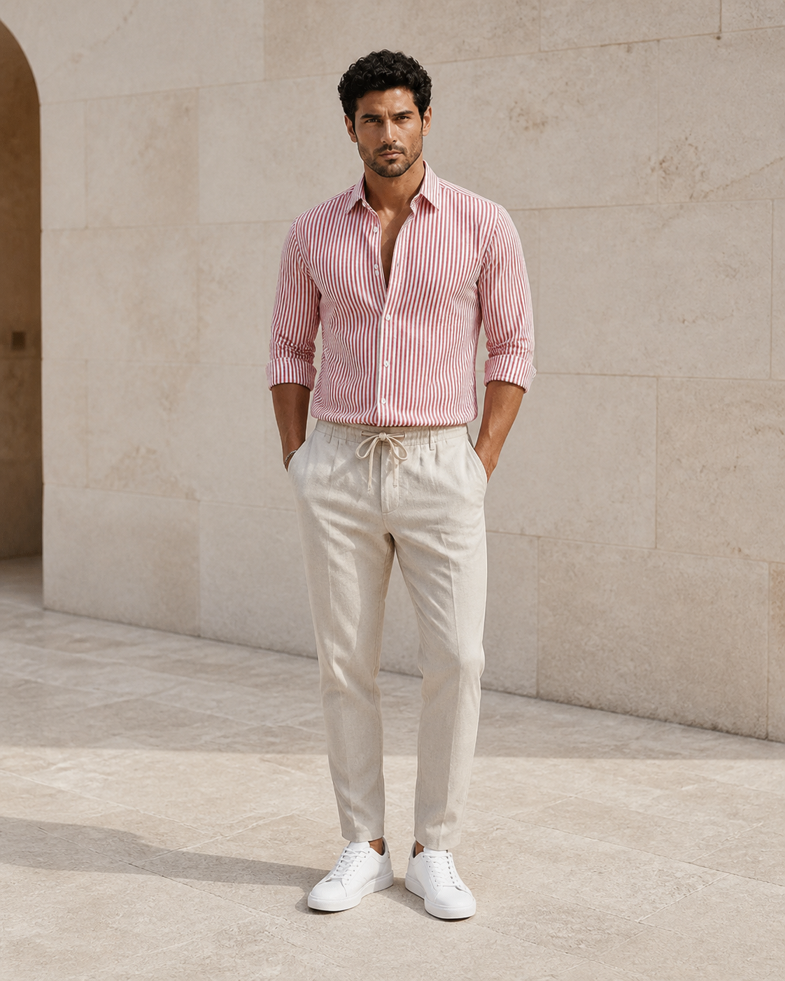 Chemise rayée homme à manches longues