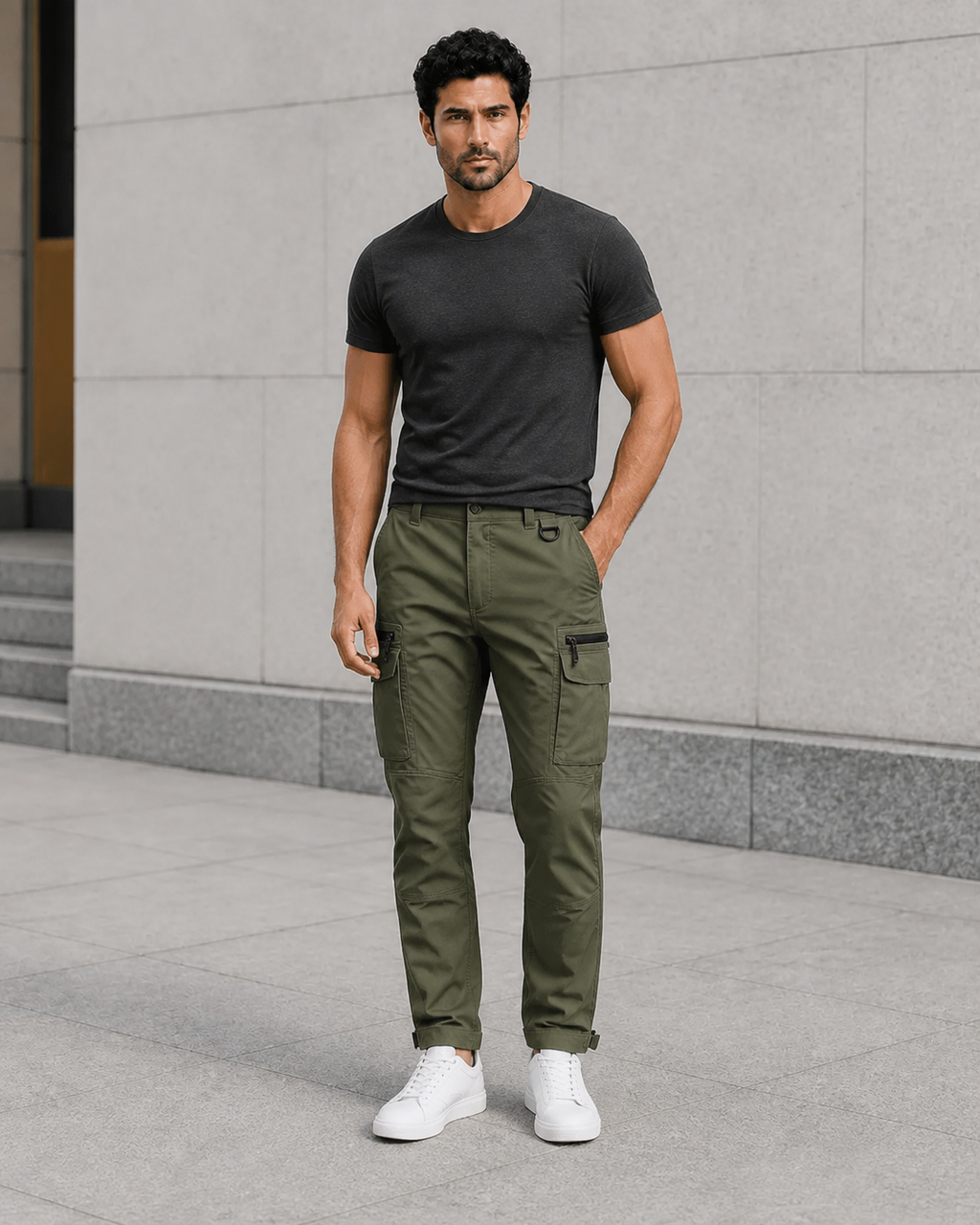 Pantalon cargo tactique homme multi-poches