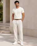 Pantalon droit homme en lin