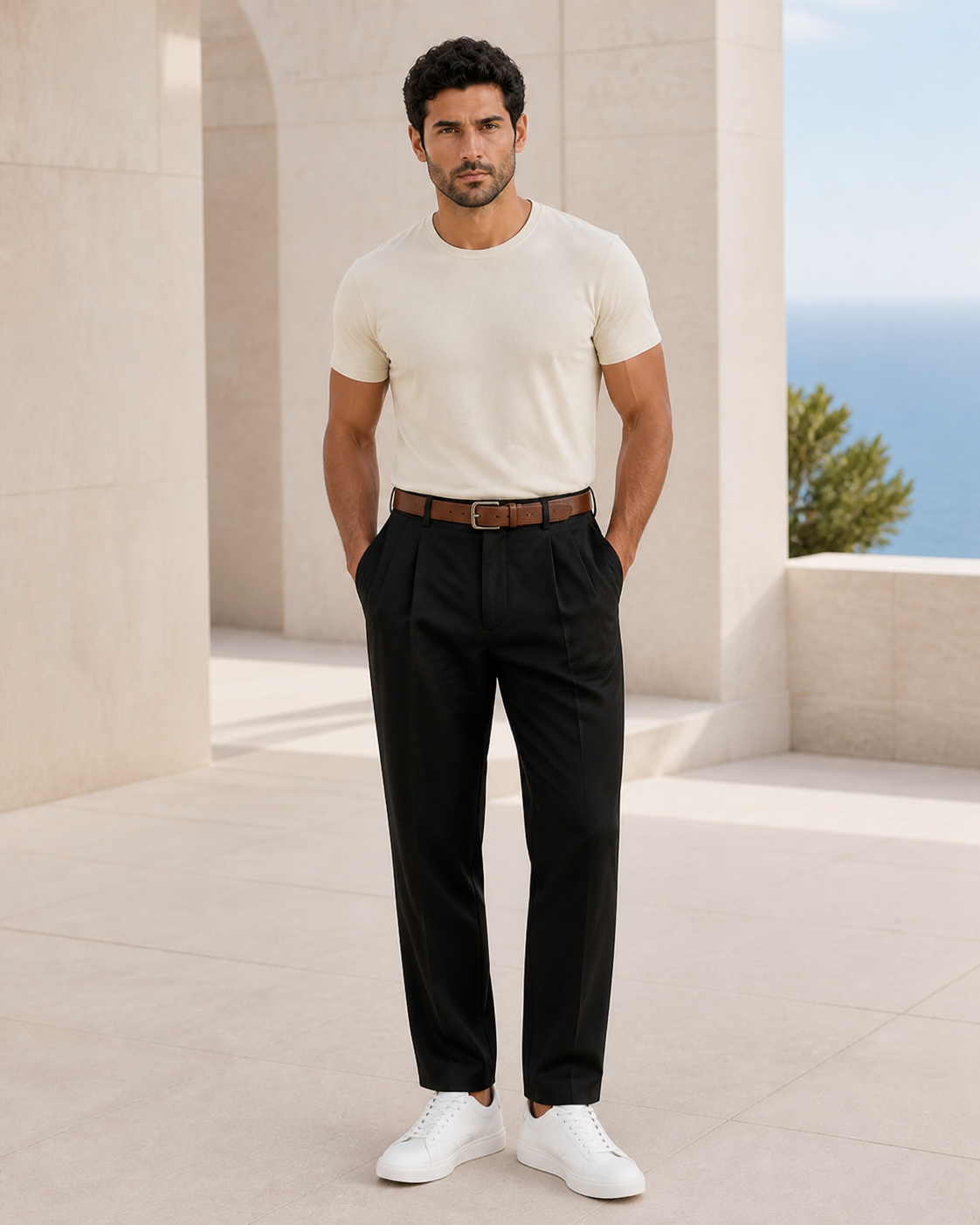 Pantalon droit homme en lin