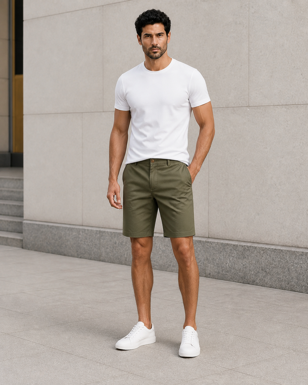 Short cargo homme en coton