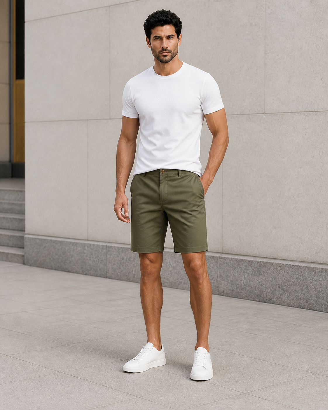 Short cargo homme en coton
